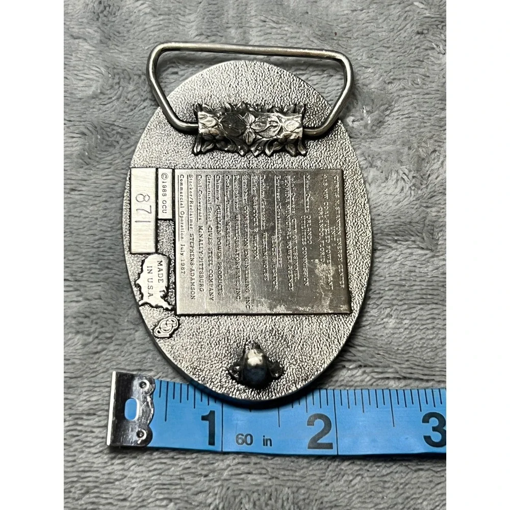 1985 Stanton Energy Center Belt Buckle Orlando Utilities Commission OUC Florida